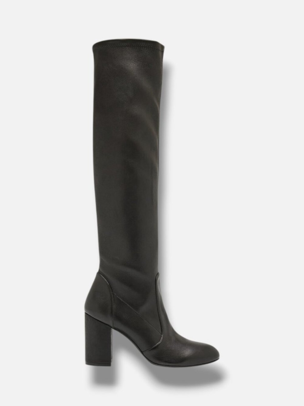 Stuart Weitzman Women's Black Yuliana 85 Block Heel Slouch Boots Size 7B